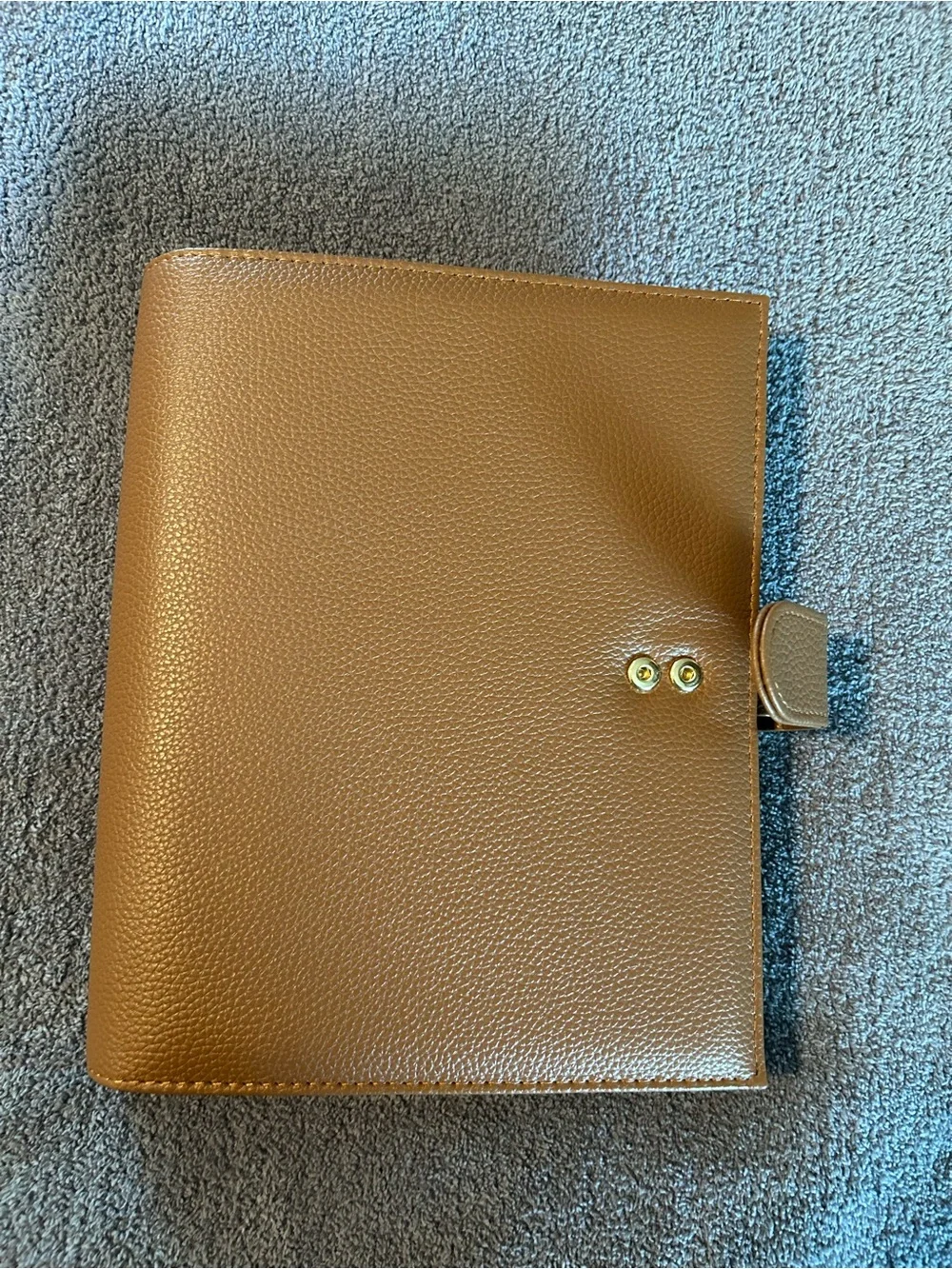 Pebbled Leather Snap-Tab Organizer Wallet in Brown